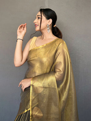 Black Silk Festive Wear Saree With Blouse Piece