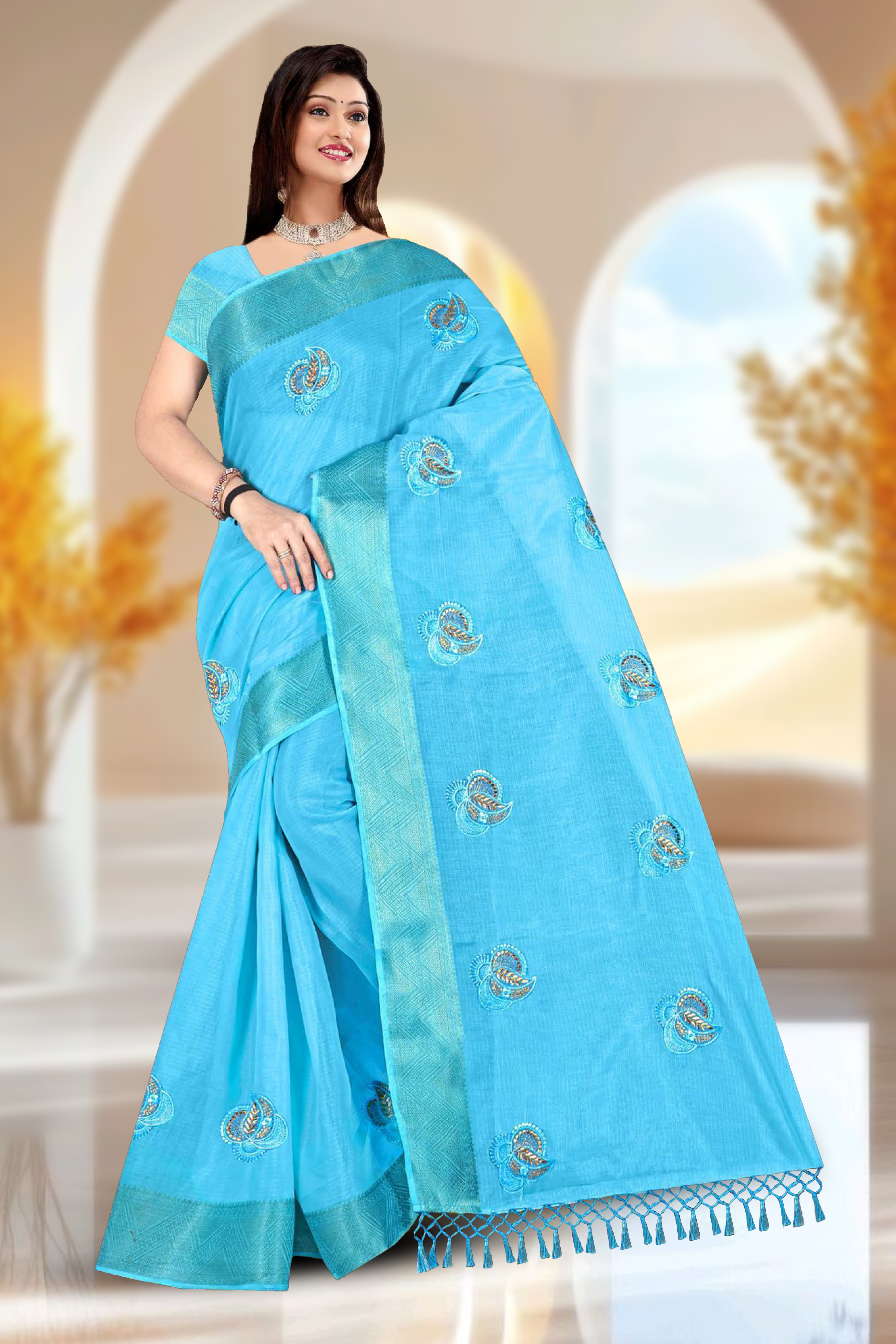 Cotton Saree With Un-Stitched Blouse